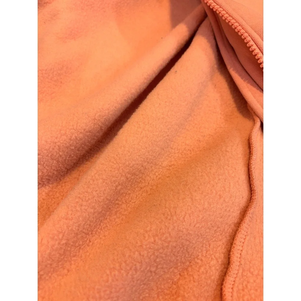 Comfrt Zip Up Hoodie Peach Coral Fleece Utility Pocket Cozy S